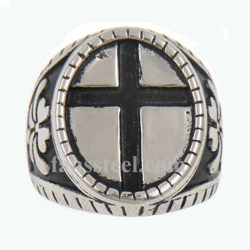 FSR13W29 glory flower oval christ cross ring - Click Image to Close